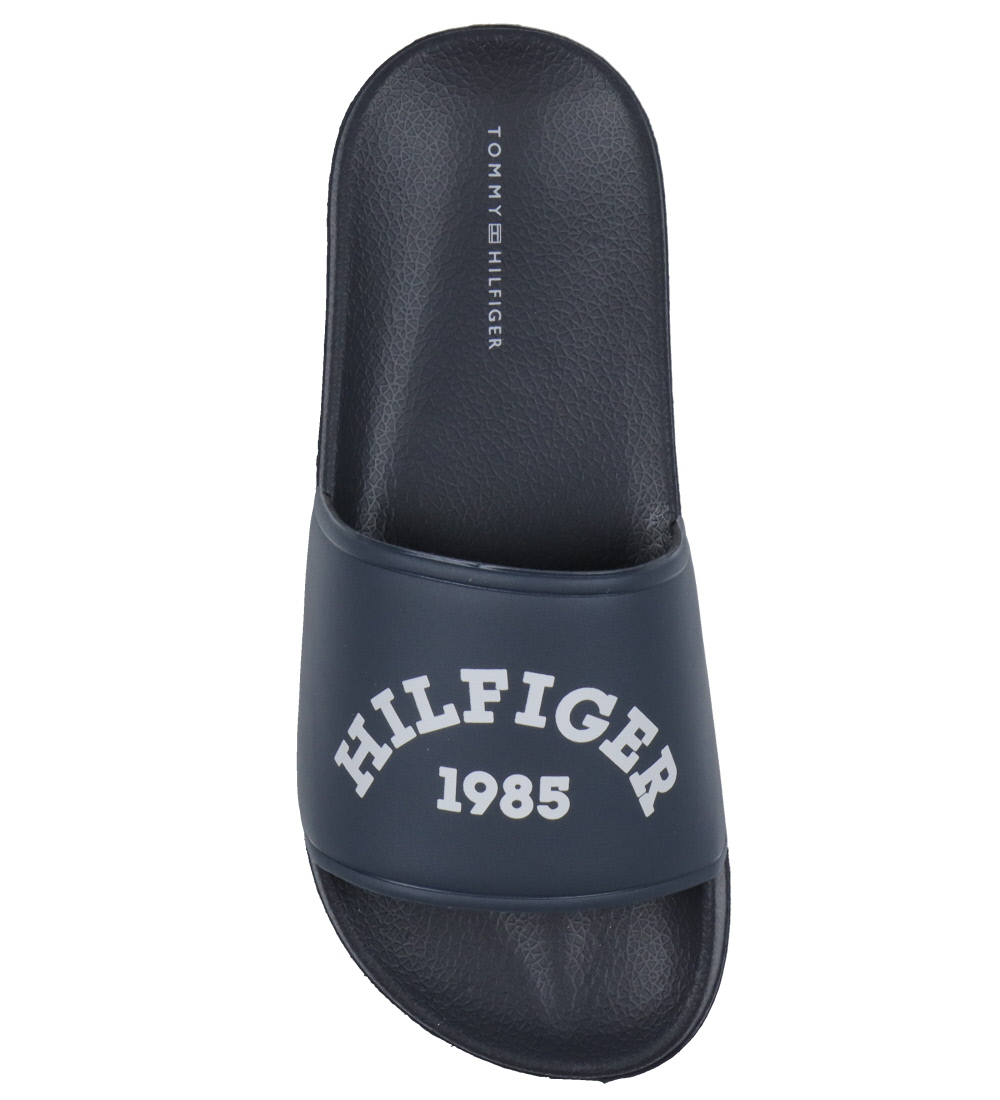 Tommy Hifiger Badesandaler - Logo Pool Slide - Navy m. Hvid