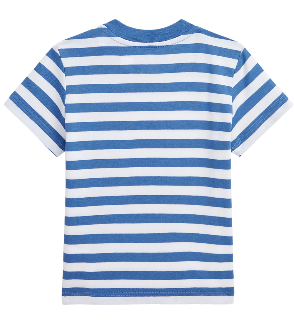 Polo Ralph Lauren T-shirt - Hvid/Blåstribet m. Bamse