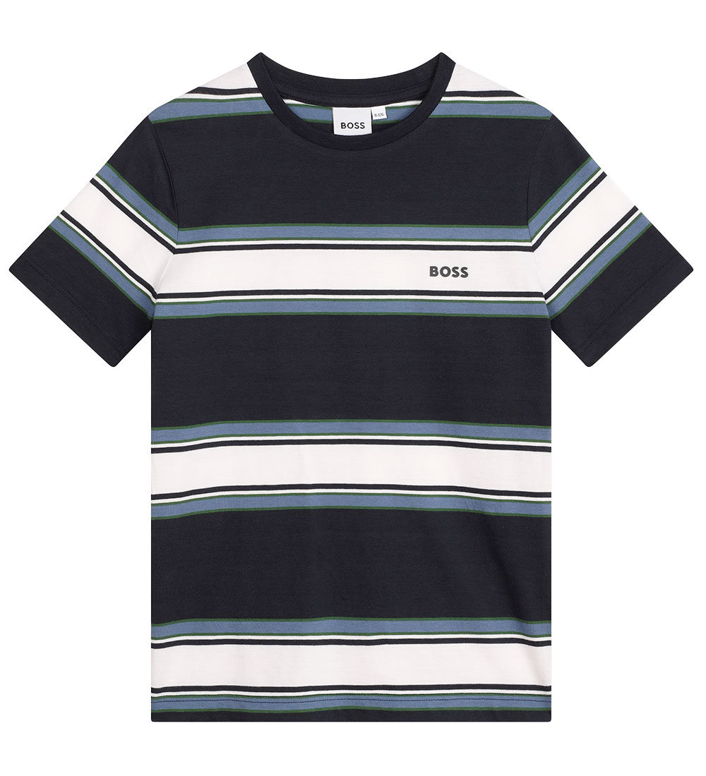 BOSS T-shirt - Navy/Hvidstribet m. Blå