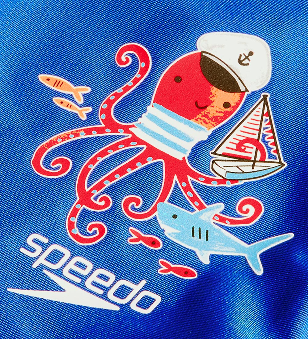 Speedo Badebukser - Boys Printed 13" Aquashort - Blå/Rød