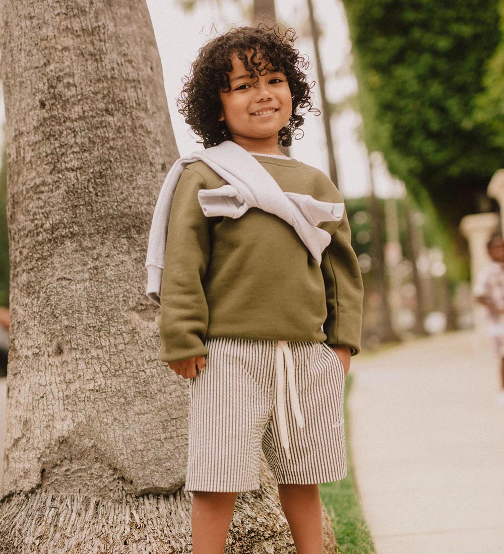 Les Deux Badeshorts - Stan Stripe - Mustard Yellow/Light Ivory
