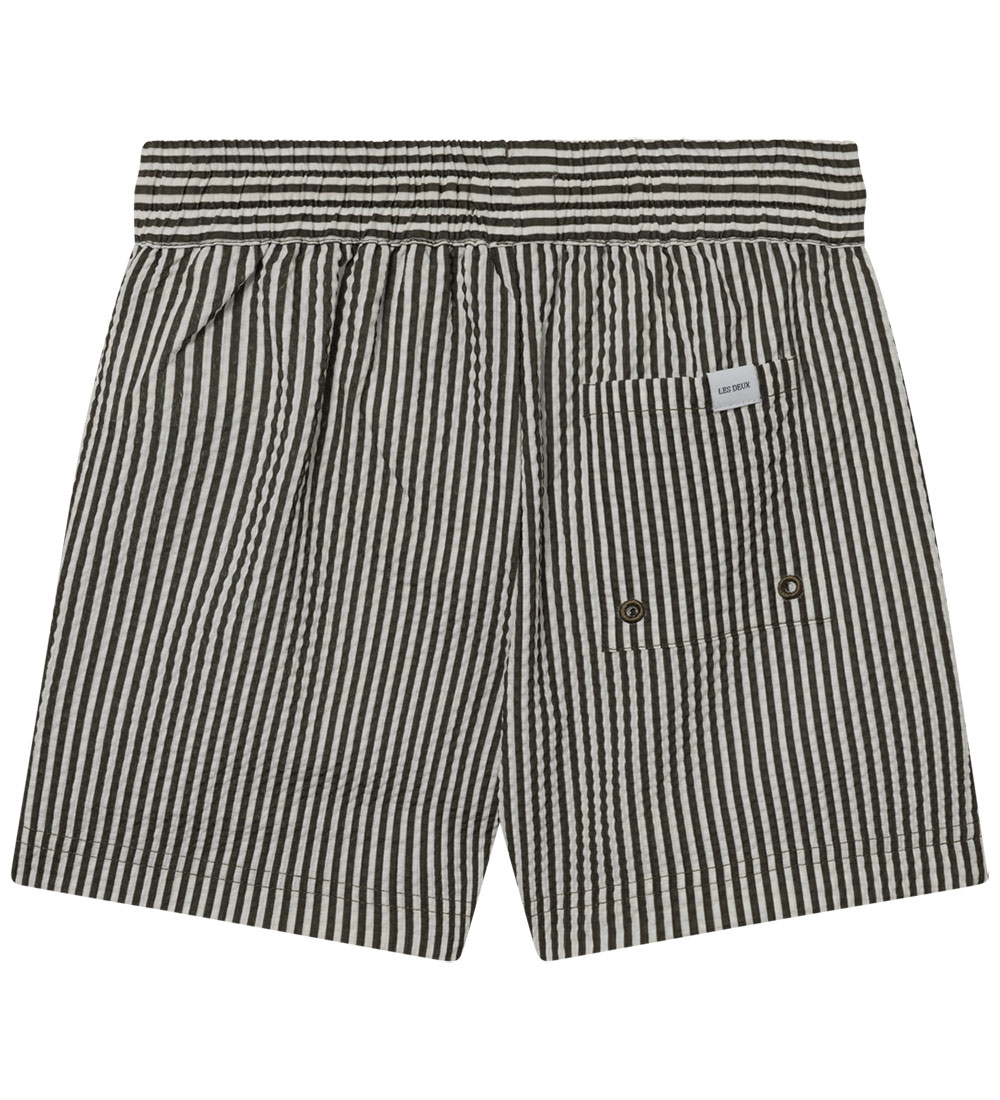 Les Deux Badeshorts - Stan Stripe - Olive Night/Ivory