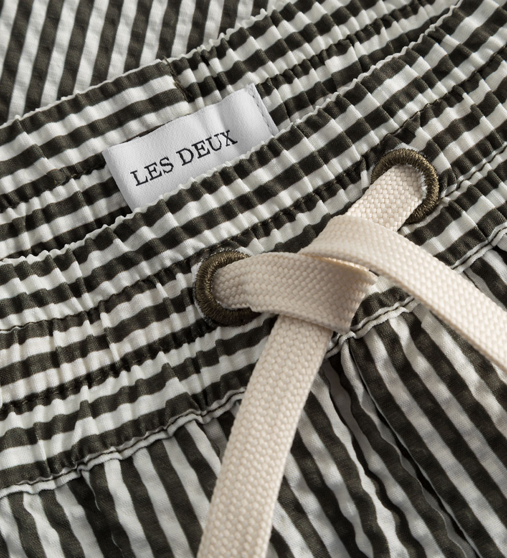 Les Deux Badeshorts - Stan Stripe - Olive Night/Ivory