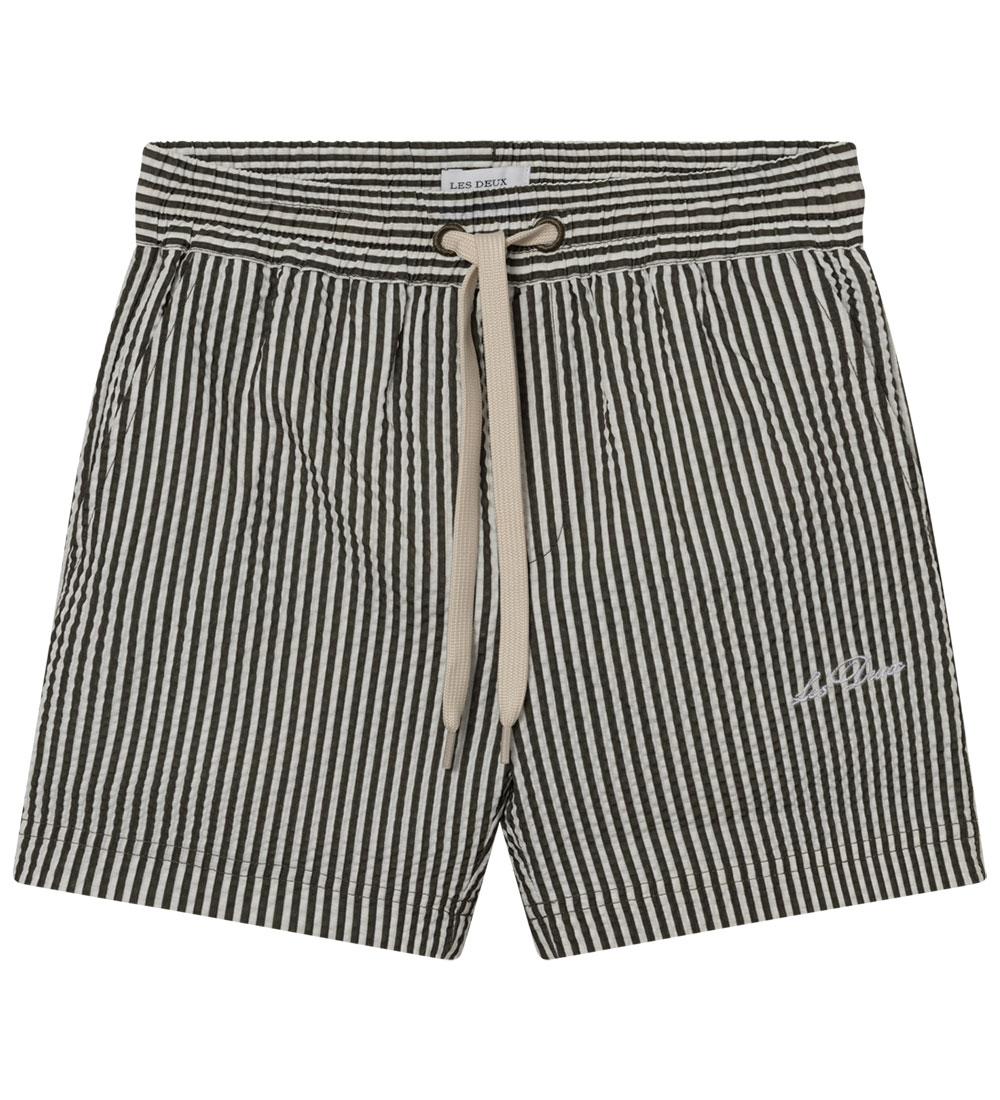 Les Deux Badeshorts - Stan Stripe - Olive Night/Ivory