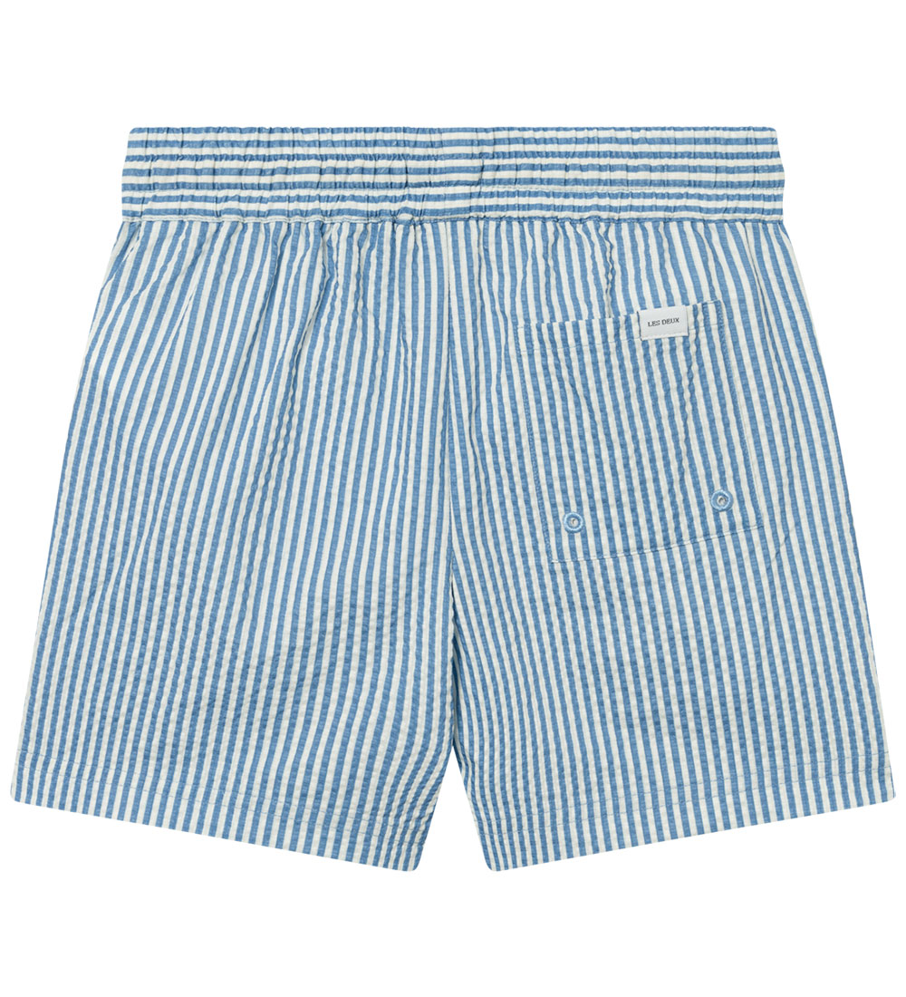 Les Deux Badeshorts - Stan Stripe - Washed Denim Blue/Light Ivor