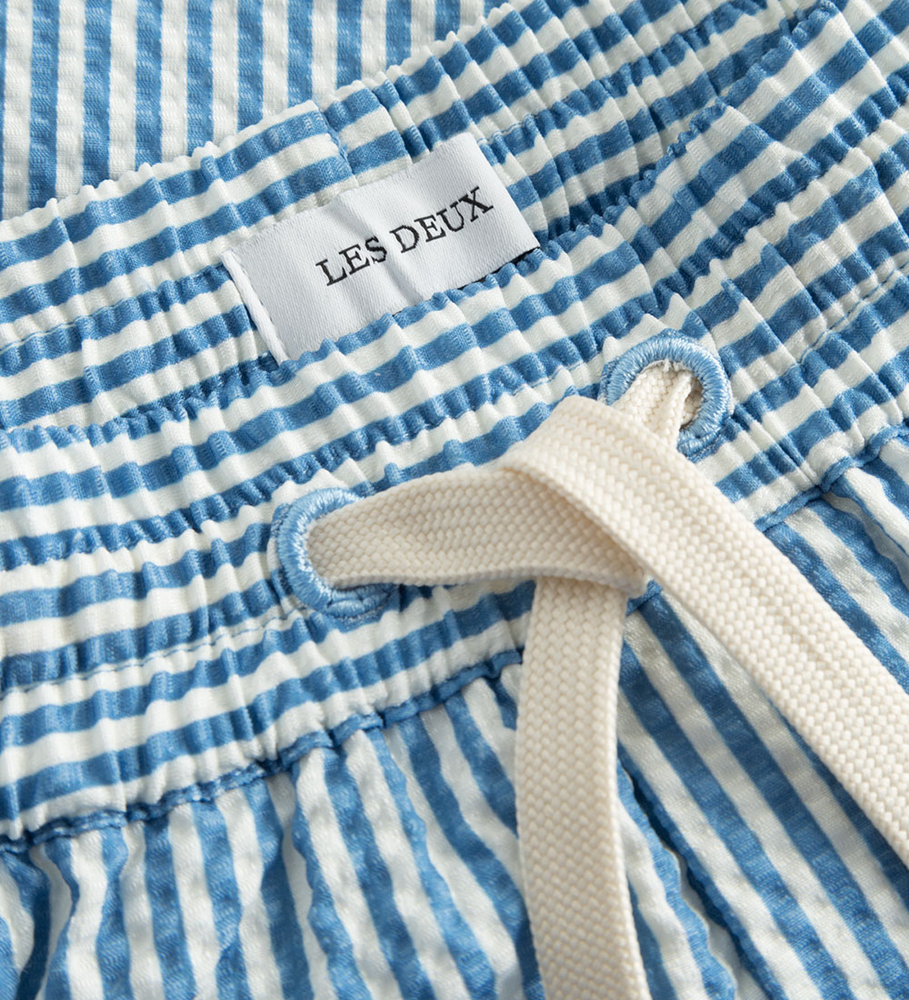 Les Deux Badeshorts - Stan Stripe - Washed Denim Blue/Light Ivor