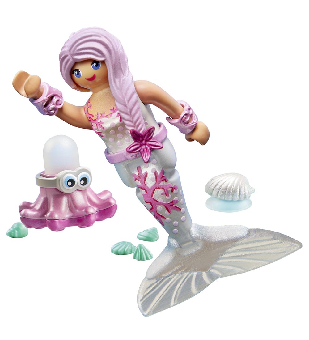 Playmobil SpecialPlus - Havfrue med Sprøjteblæksprutte - 14 Dele