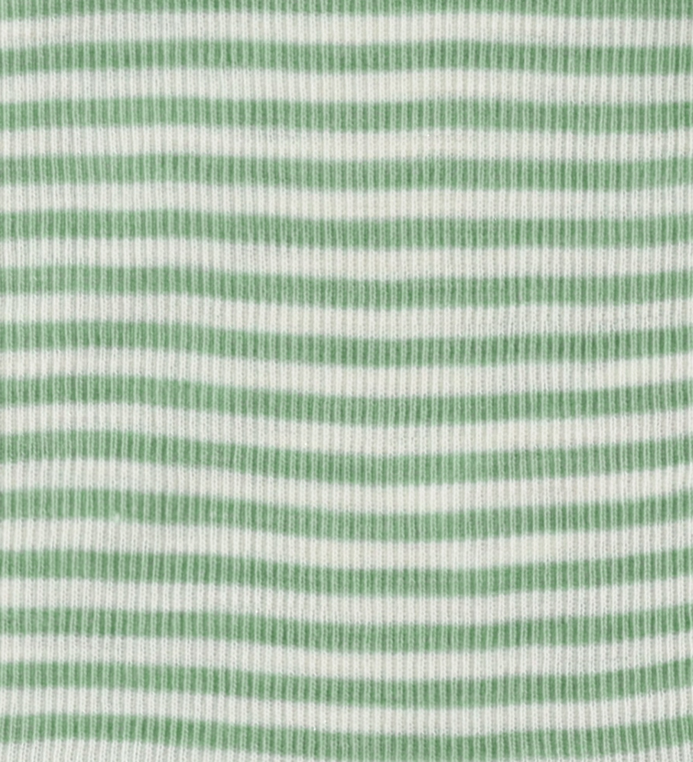 Joha Bluse - Uld/Silke - Rib - Grøn/Hvid