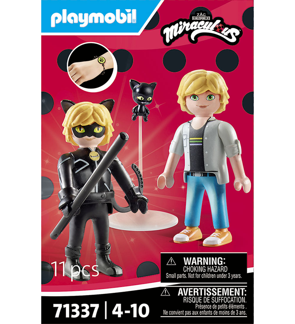 Playmobil Miraculous - Adrien & Cat Noir - 11 Dele - 71337