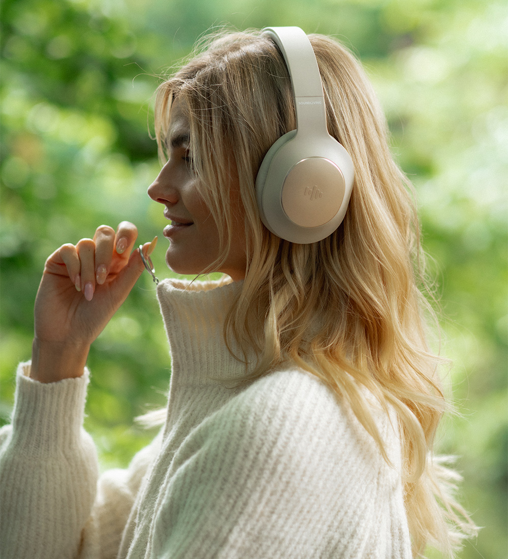 Soundliving Høretelefoner - Wave - Over-Ear - ANC - Beige