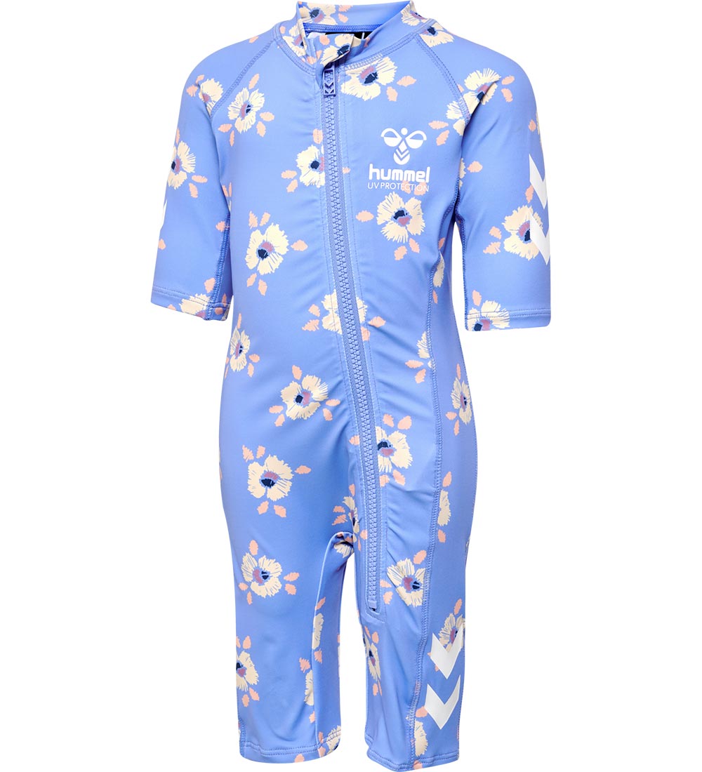 Hummel Badeheldragt - HmlCala - UV 40+ - Blå/Gul Blomst