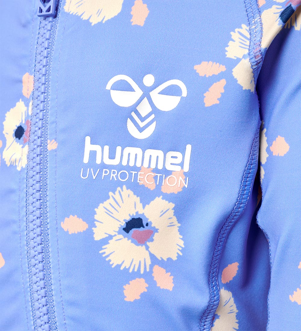 Hummel Badeheldragt - HmlCala - UV 40+ - Blå/Gul Blomst