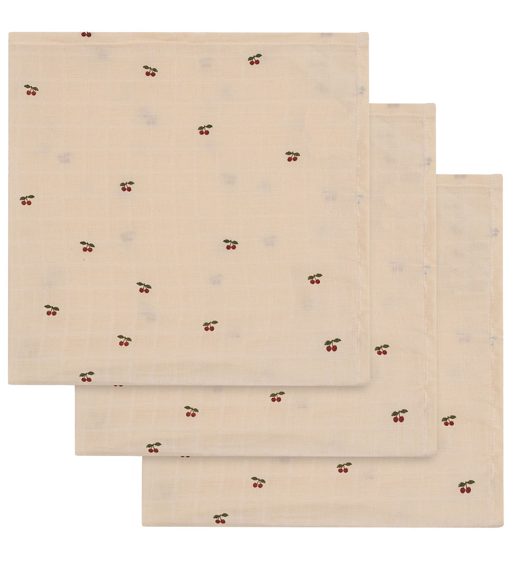 Konges Sløjd Stofbleer - 65x65 cm - 3-pak - Cherry