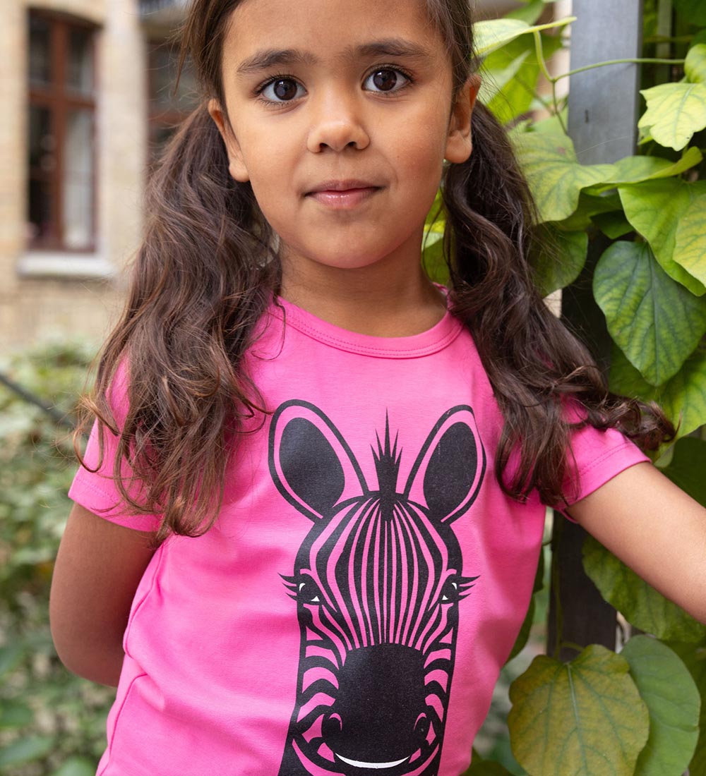 DYR-Cph T-shirt - Dyrgrowl - Super Pink Zebra