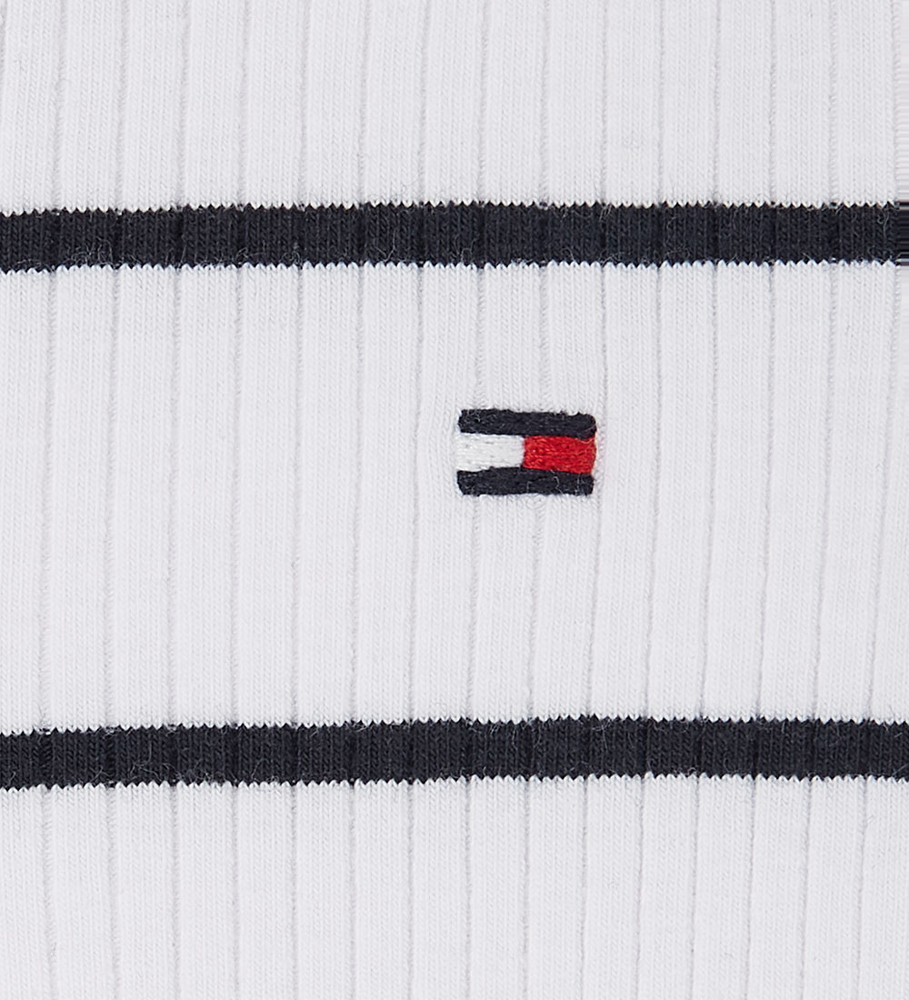 Tommy Hilfiger Body k/æ - Rib - Hvid/Desert Sky Stripe
