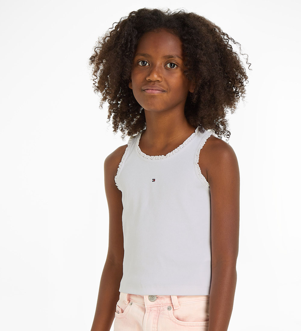 Tommy Hilfiger Top - Rib - Essential - Hvid
