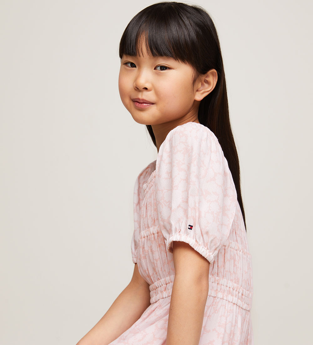 Tommy Hilfiger Kjole - Ditsy - Viskose/Bomuld - Whimsy Pink Flow