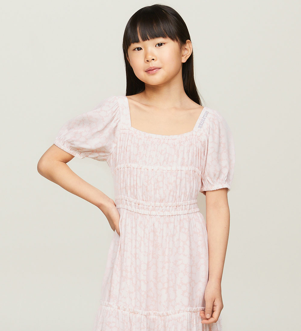 Tommy Hilfiger Kjole - Ditsy - Viskose/Bomuld - Whimsy Pink Flow