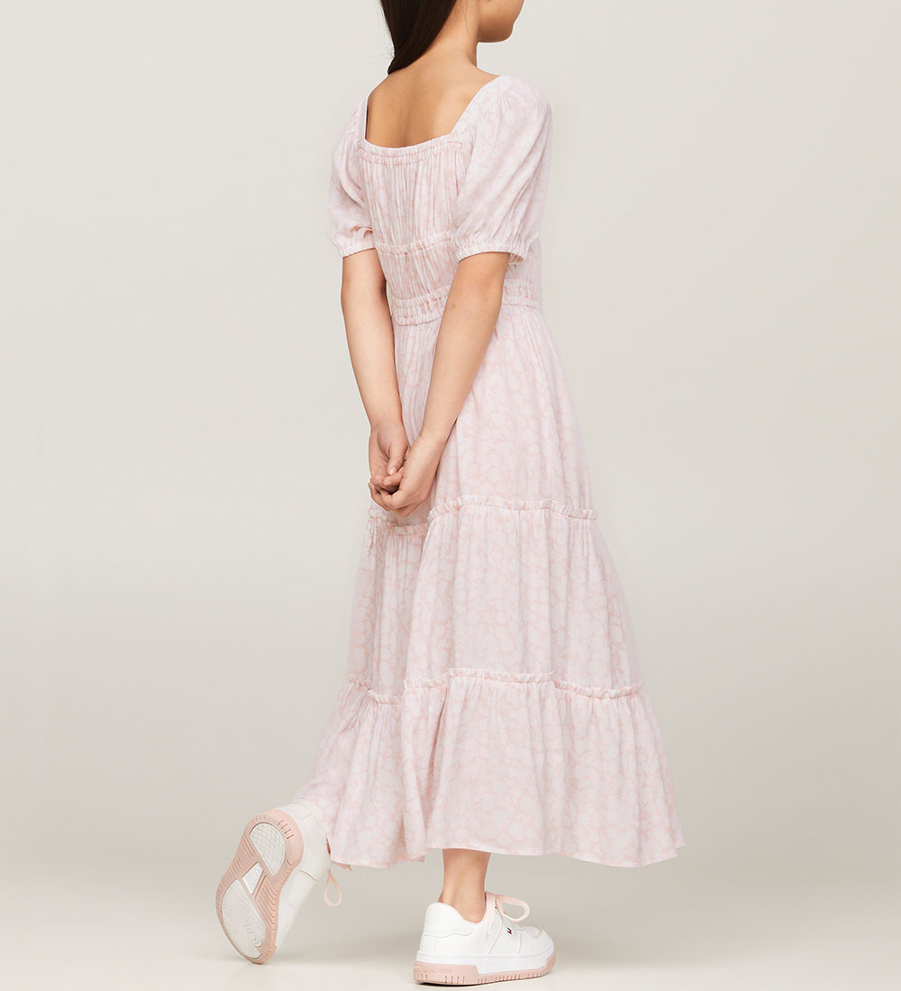 Tommy Hilfiger Kjole - Ditsy - Viskose/Bomuld - Whimsy Pink Flow