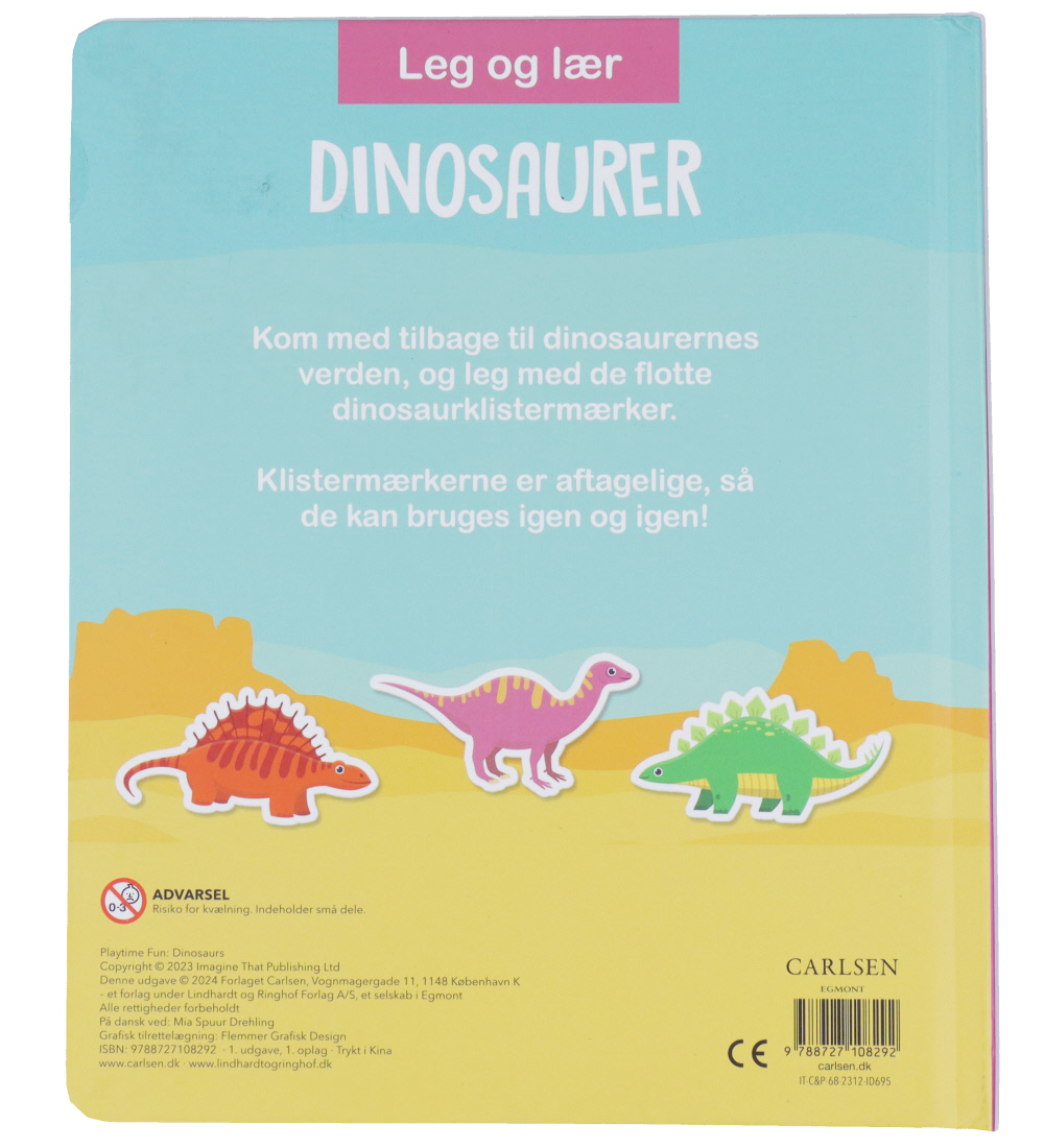 Forlaget Carlsen Klistermærkebog - Leg Og Lær - Dinosaurer - Dan