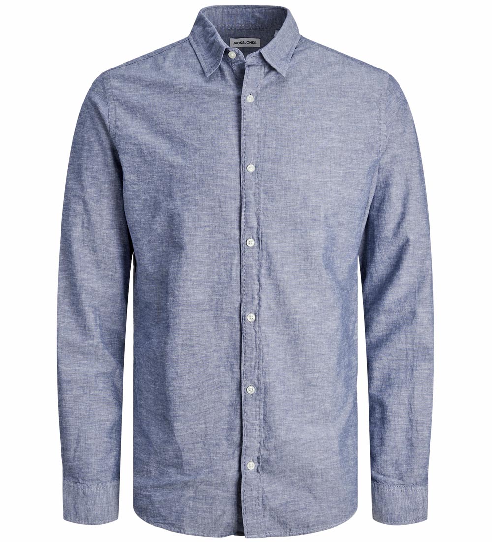 Jack & Jones Skjorte - JjeLinen - Faded Denim
