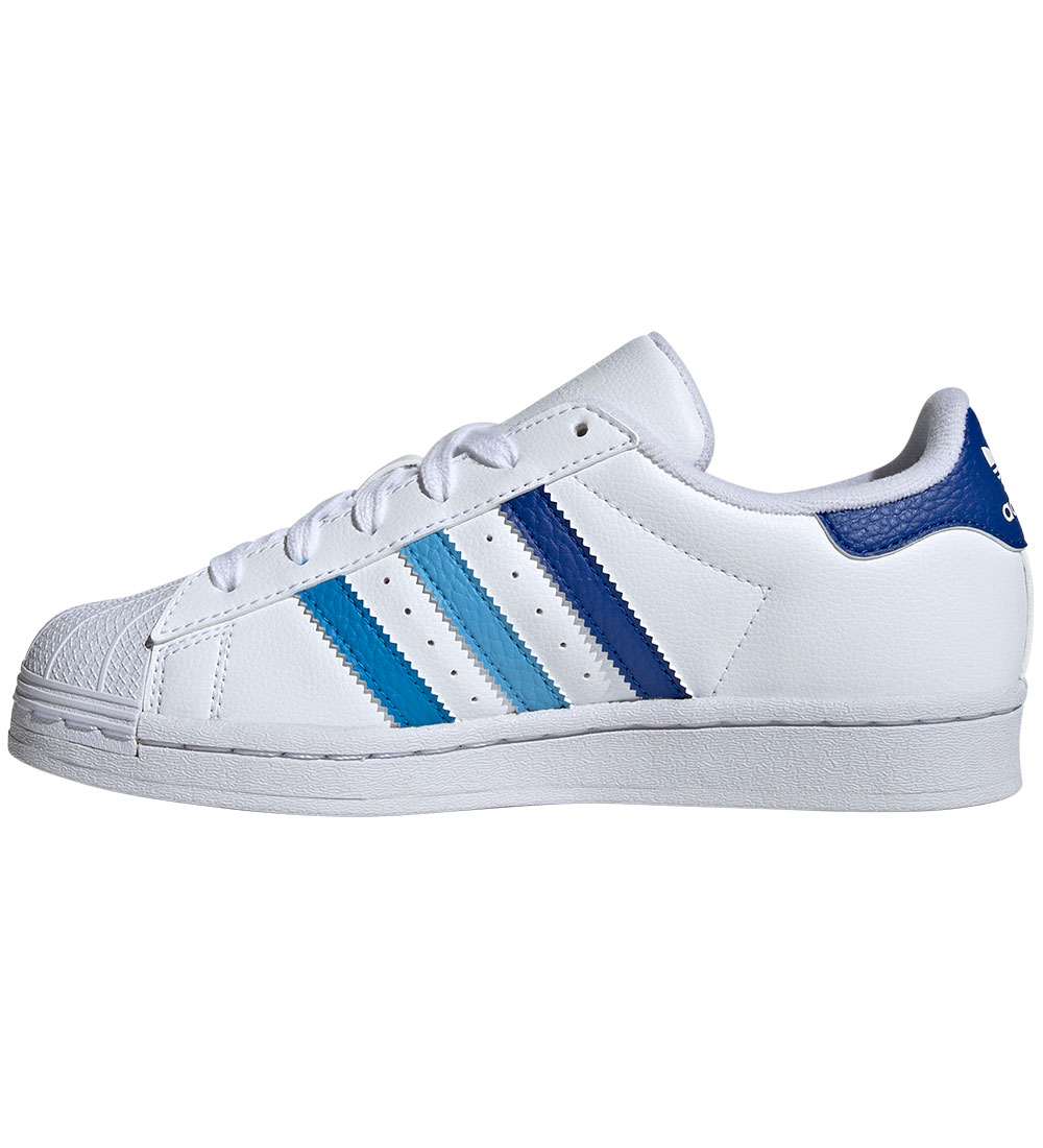 adidas Originals Sko - Superstar J - Hvid/Blå