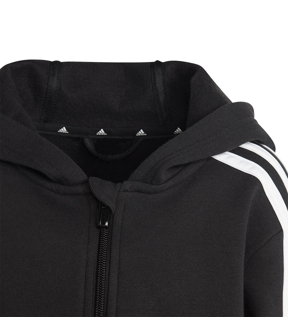 adidas Performance Cardigan - LK 3S FL FZ HD - Sort/Hvid