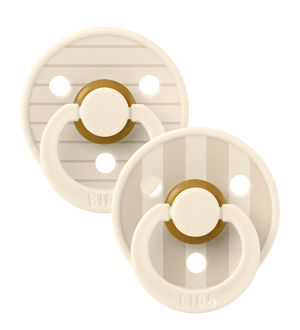 BIBS Colour Sutter - 2-pak - Str. 1 - Rund - Ivory/Vanilla m. Bl