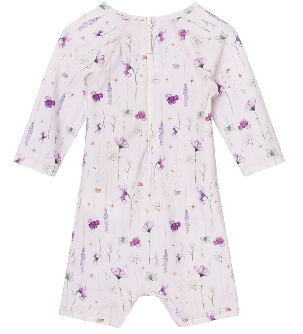 Mini A Ture Badeheldragt - UV50+ - Goldie - Print Floating Flowe