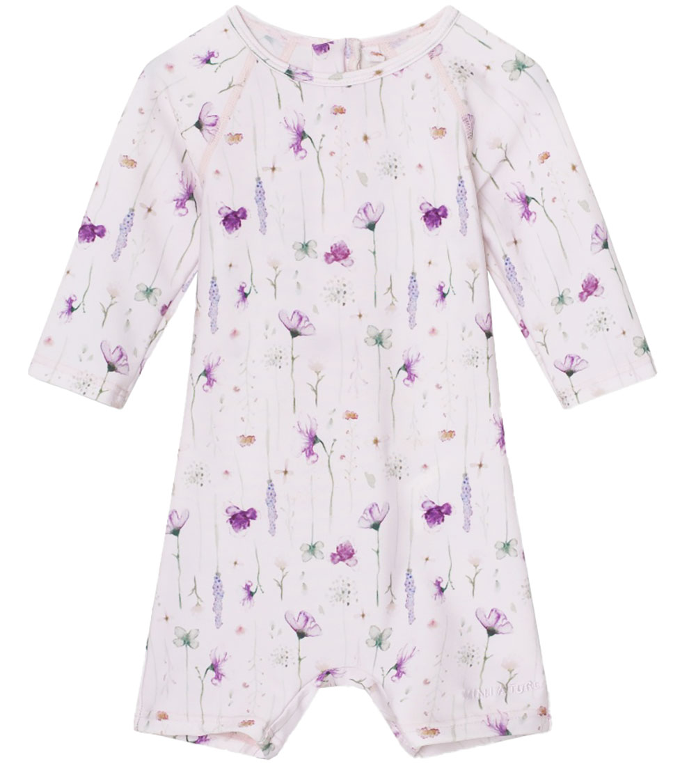 Mini A Ture Badeheldragt - UV50+ - Goldie - Print Floating Flowe