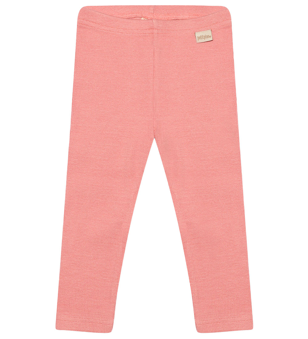 Petit Piao Leggings - Rib - Modal - Sea Shell Pink