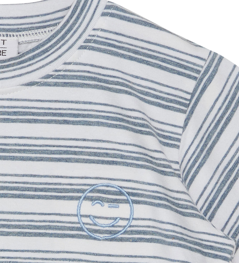 Hust and Claire T-shirt - HCArthur - Blue Fog Melange m. Striber