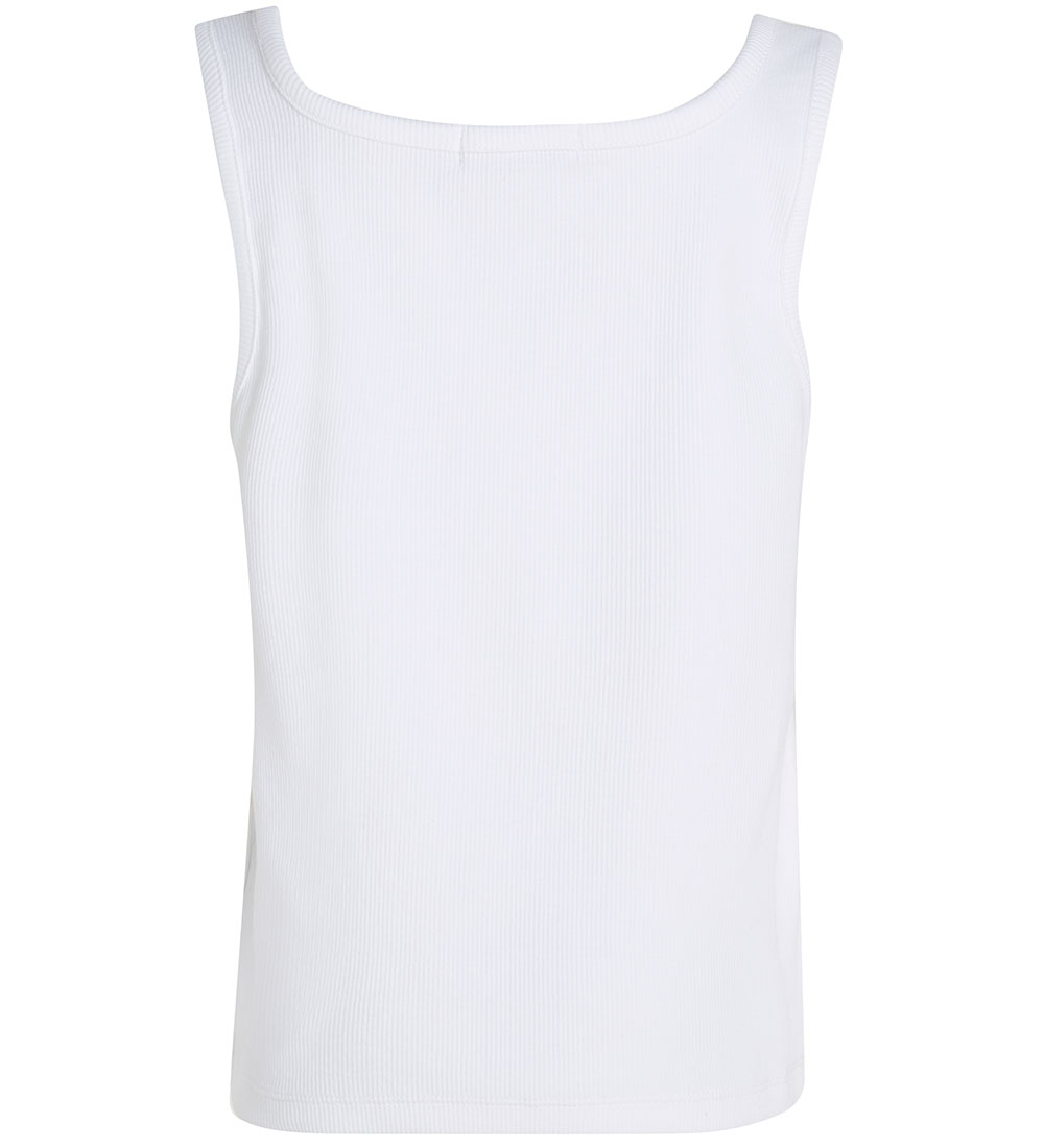 Calvin Klein Top - Rib - Badge Square - Bright White