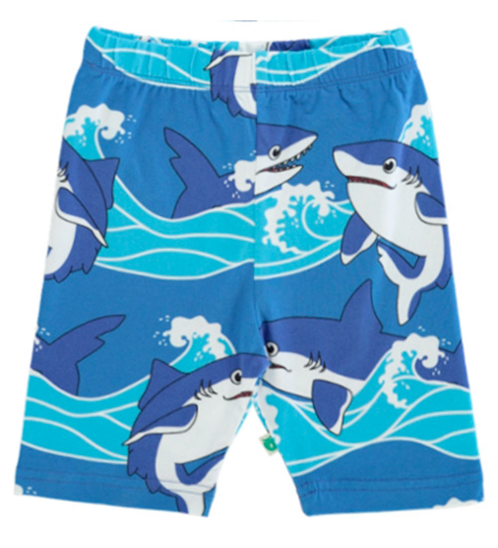 Småfolk Sæt - Tanktop/Shorts - Brilliant Blue m. Hajer