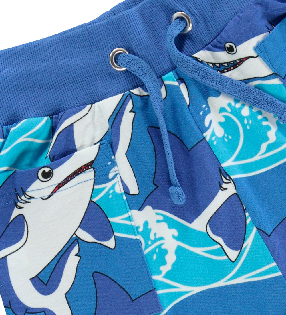 Småfolk Shorts - Brilliant Blue m. Hajer
