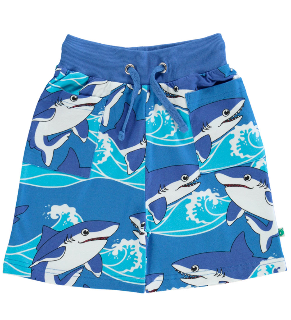 Småfolk Shorts - Brilliant Blue m. Hajer
