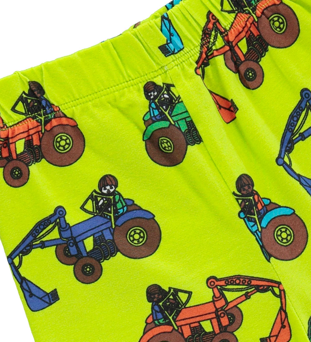 Småfolk Shorts - Bright Green m. Traktorer