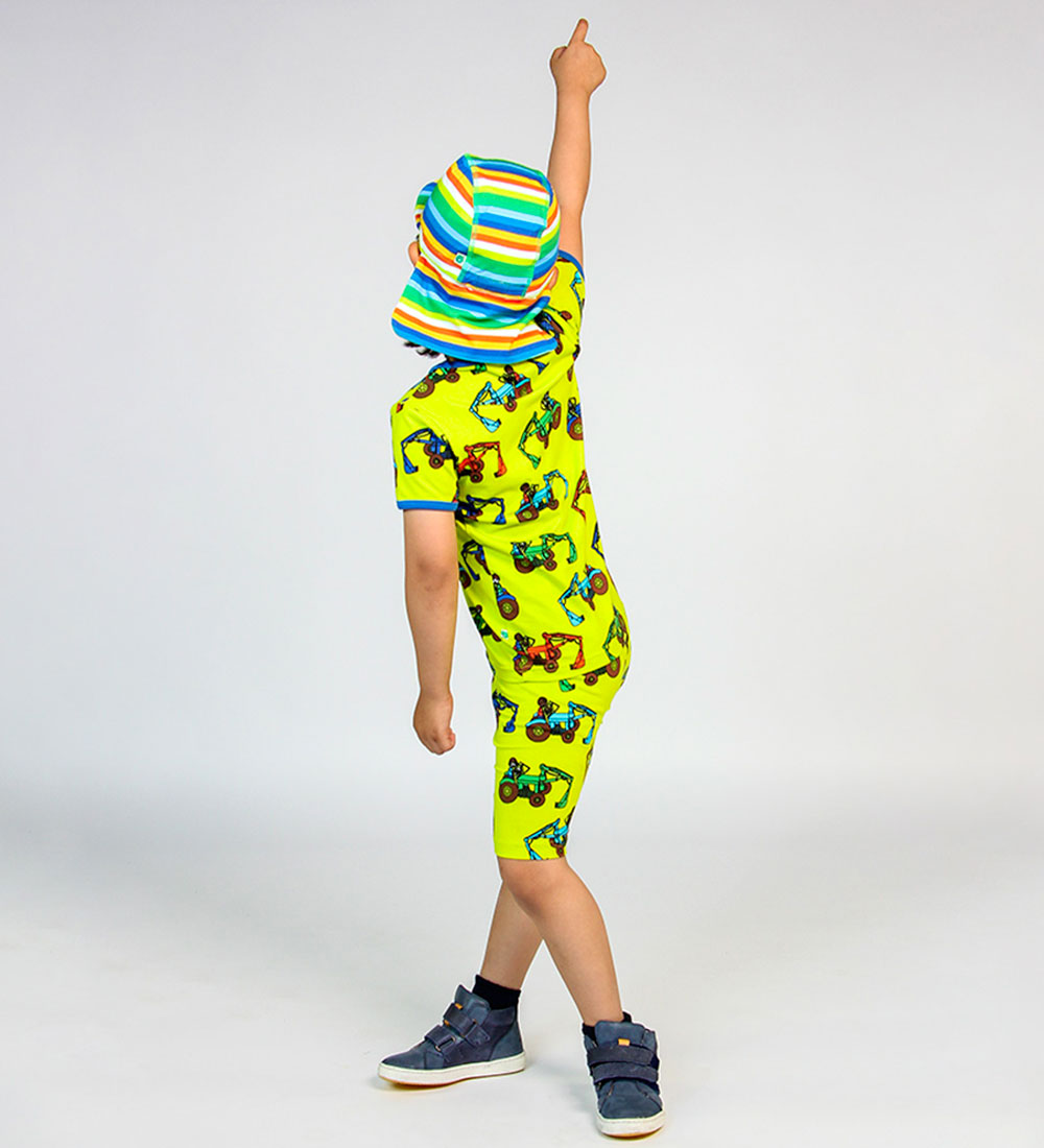 Småfolk Shorts - Bright Green m. Traktorer