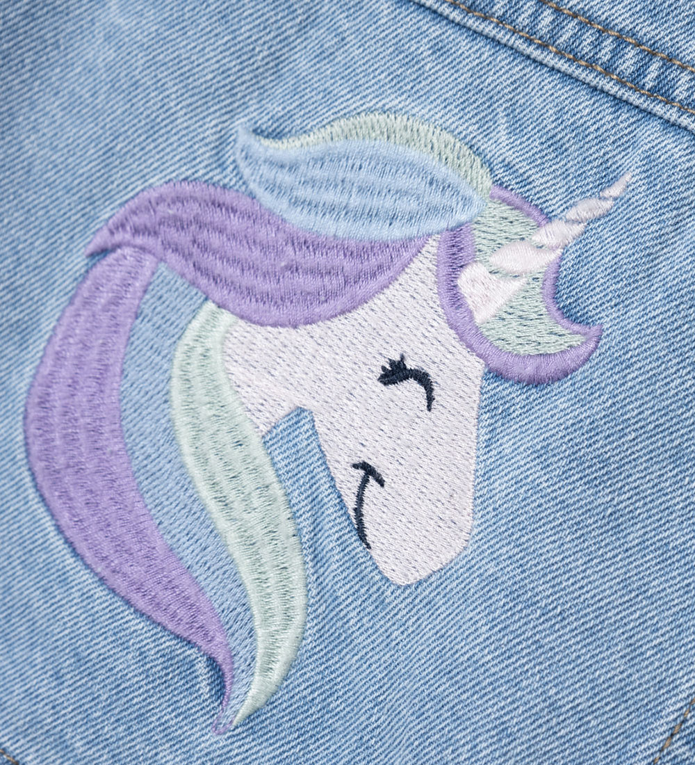 Name It Denimjakke - NmfConny - Light Blue Denim m. Enhjørning