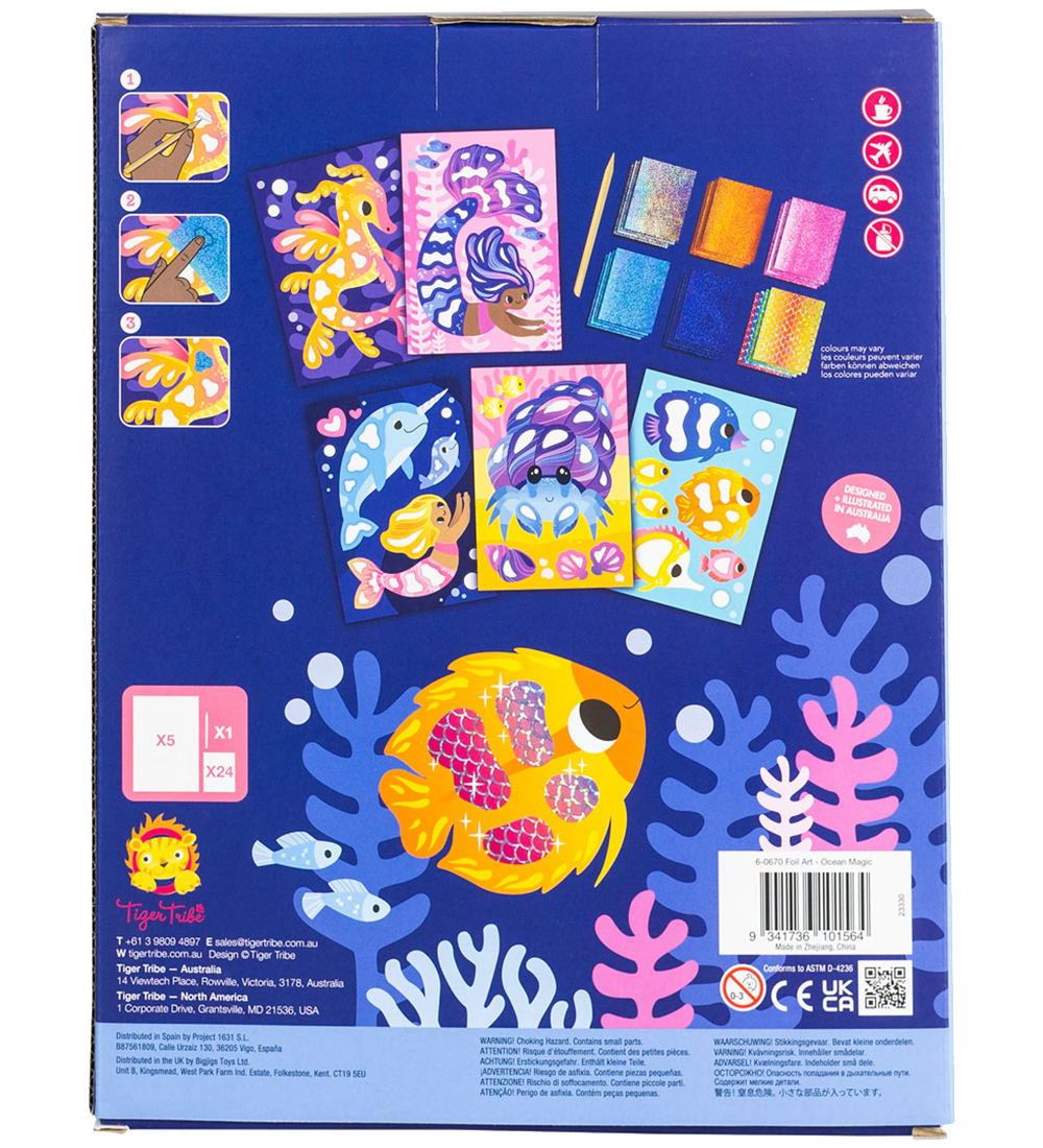 Tiger Tribe Kreasæt - Foil Art - Ocean Magic