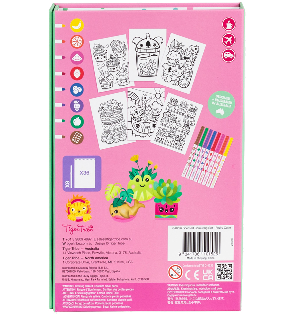 Tiger Tribe Farvesæt - Scented Colouring - Fruity Cutie