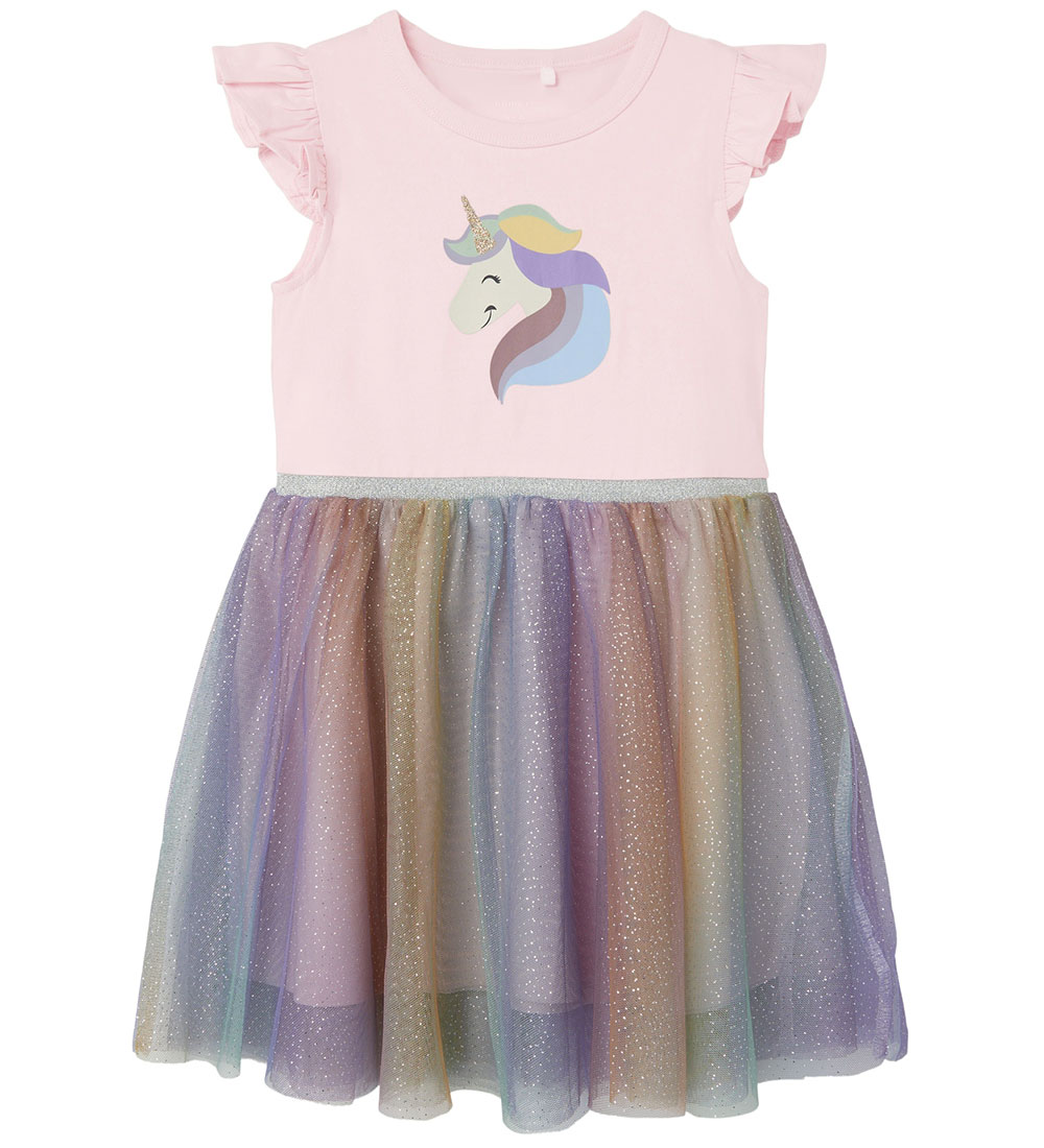 Name It Kjole - NmfHappi - Parfait Pink m. Enhjørning