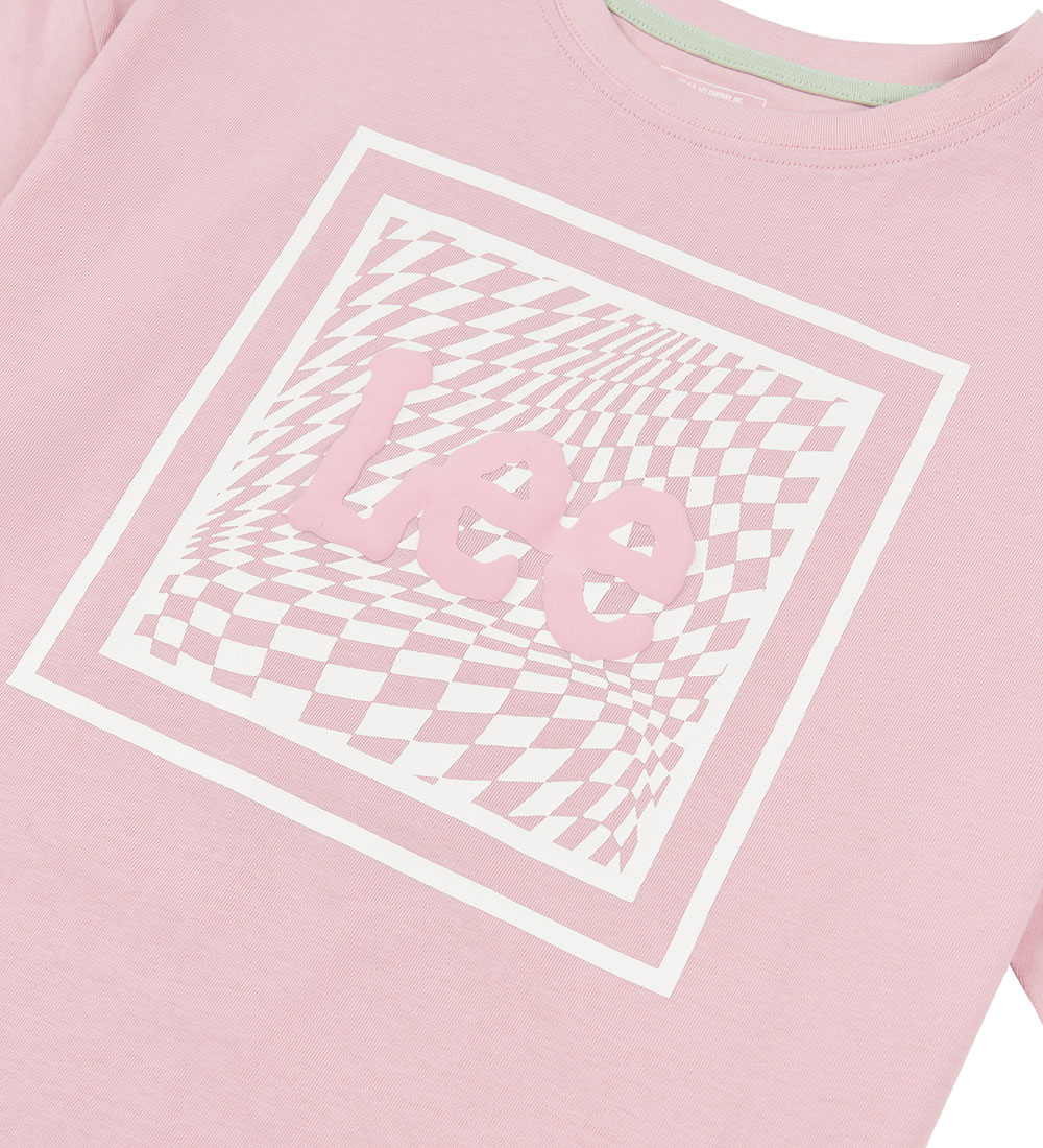 Lee T-Shirt - Check Graphic - Pink Nectar