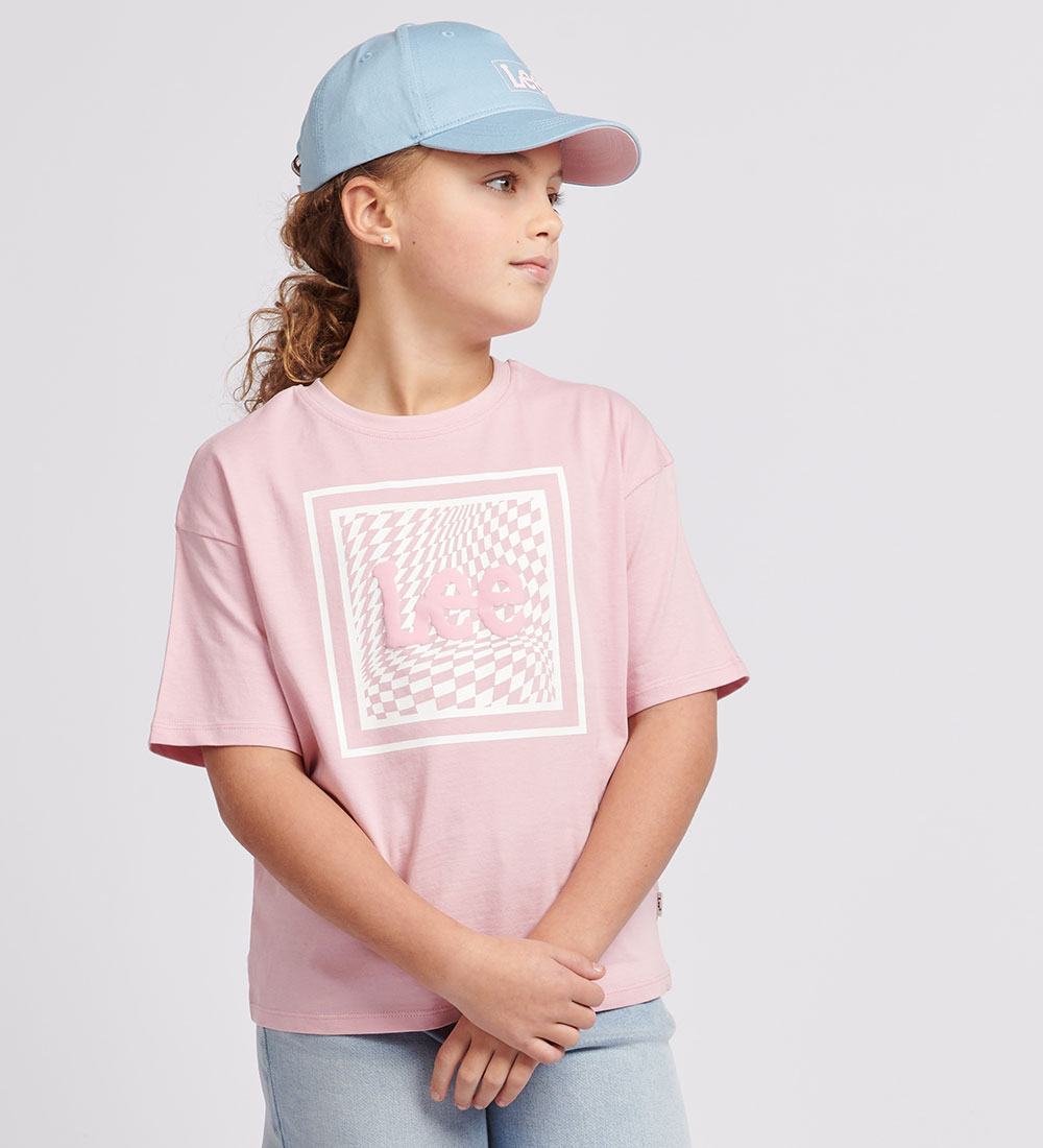 Lee T-Shirt - Check Graphic - Pink Nectar