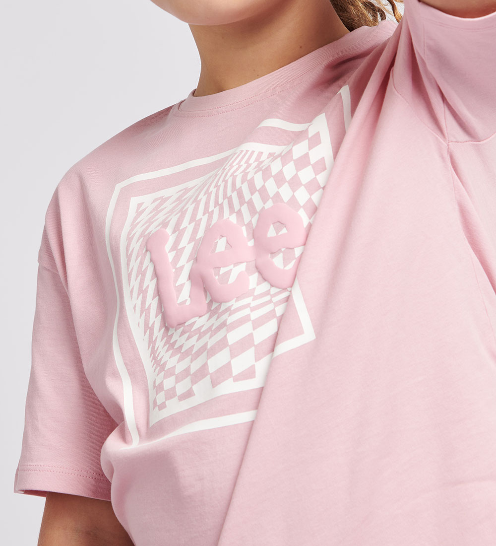 Lee T-Shirt - Check Graphic - Pink Nectar