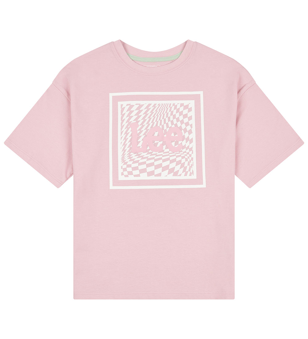 Lee T-Shirt - Check Graphic - Pink Nectar