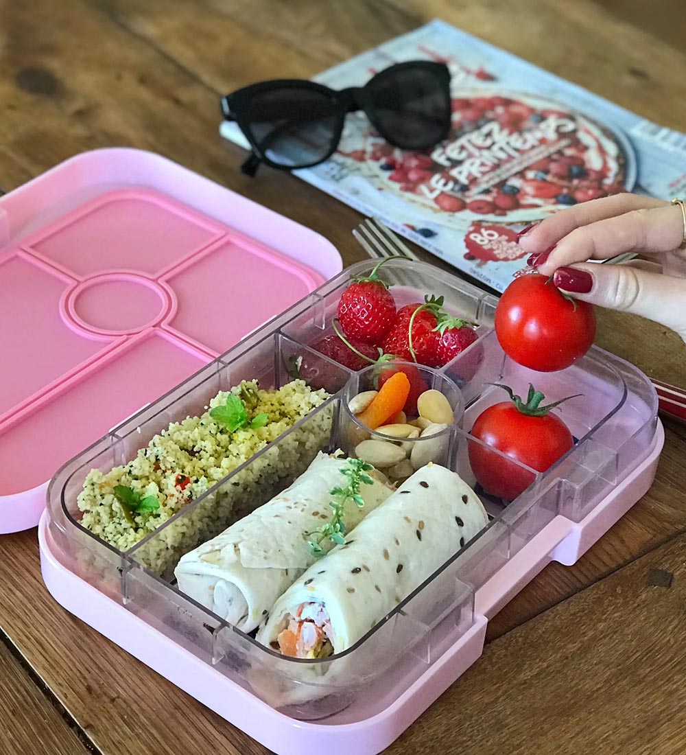 Yumbox Madkasse m. 5 Rum - Bento Tapas - Capri Pink/Jungle