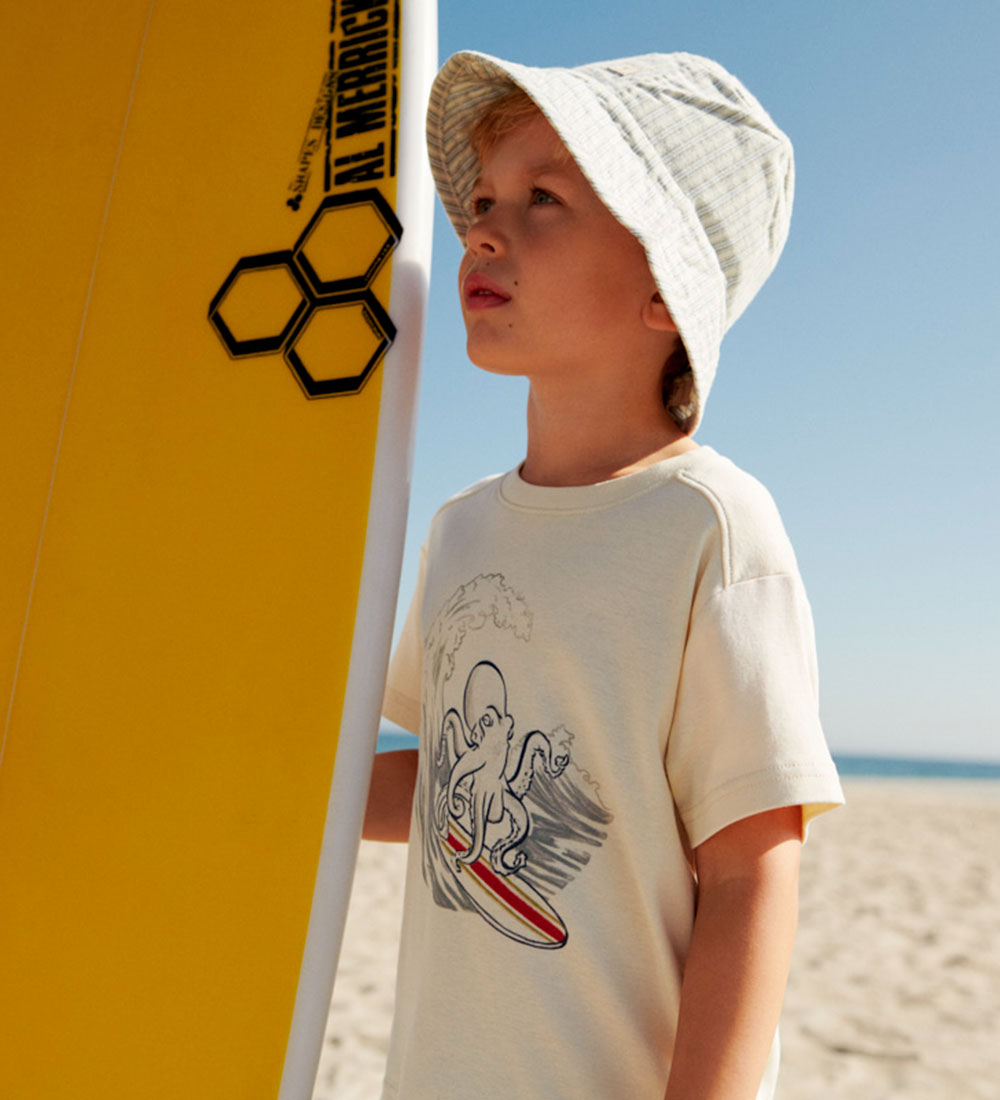 Wheat Bøllehat - Alec - Aquablue Stripe