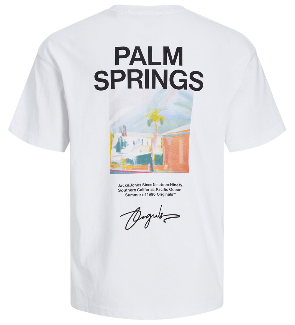Jack & Jones T-shirt - JorAruba - Bright White m. Strand