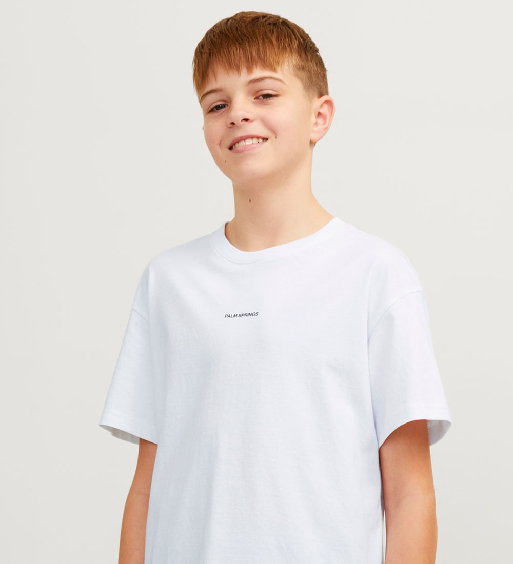 Jack & Jones T-shirt - JorAruba - Bright White m. Strand